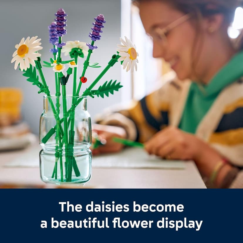 Building Toys for Girls & Boys, Ages 9+, Artificial Flowers Craft Kit, Home Décor & Display, 133 Pieces, Gift for Kids LEGO Botanicals Daisies 11508 B0FMS7CRHX