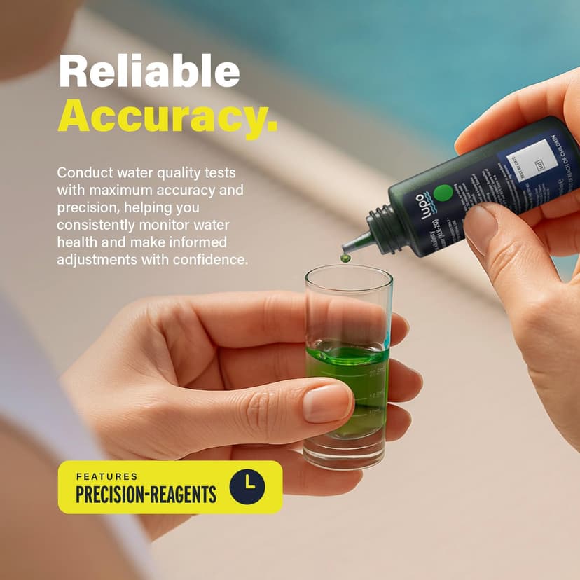 Lupo 6-in-1 Pool Test Kit | Pool Testing Kit for Residential Swimming Pools & Spas for Testing Total Chlorine, Total Bromine, pH, Base Demand, Acid Demand & Total Alkalinity Quick & Accurate Testing