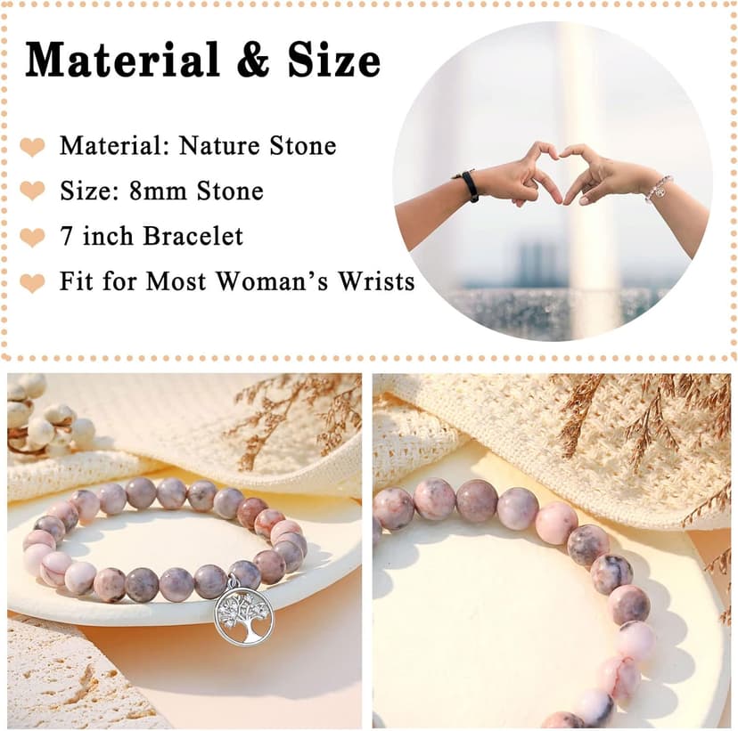 UNGENT THEM Tree of Life Bracelet for Women, Gifts for Grandma, Nana, Mother in Law, Mom, Gigi, Mimi, Aunt, Sister in Law, Teacher, Birthday Christmas Wedding Mothers' Day Gifts