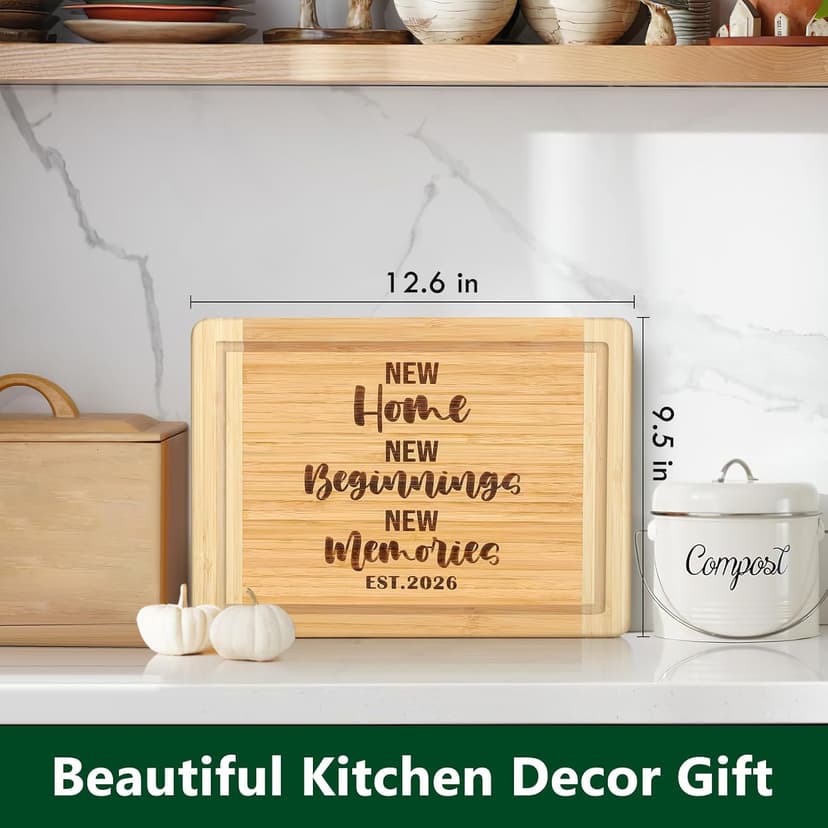 New Beginnings Gifts for Women Men Couple New Homeowner Closing New Apartment Essentials New Memories House Warming Gift New Home 2026,Engraved Cutting Board New Home Gift Ideas B0DS43P1D8