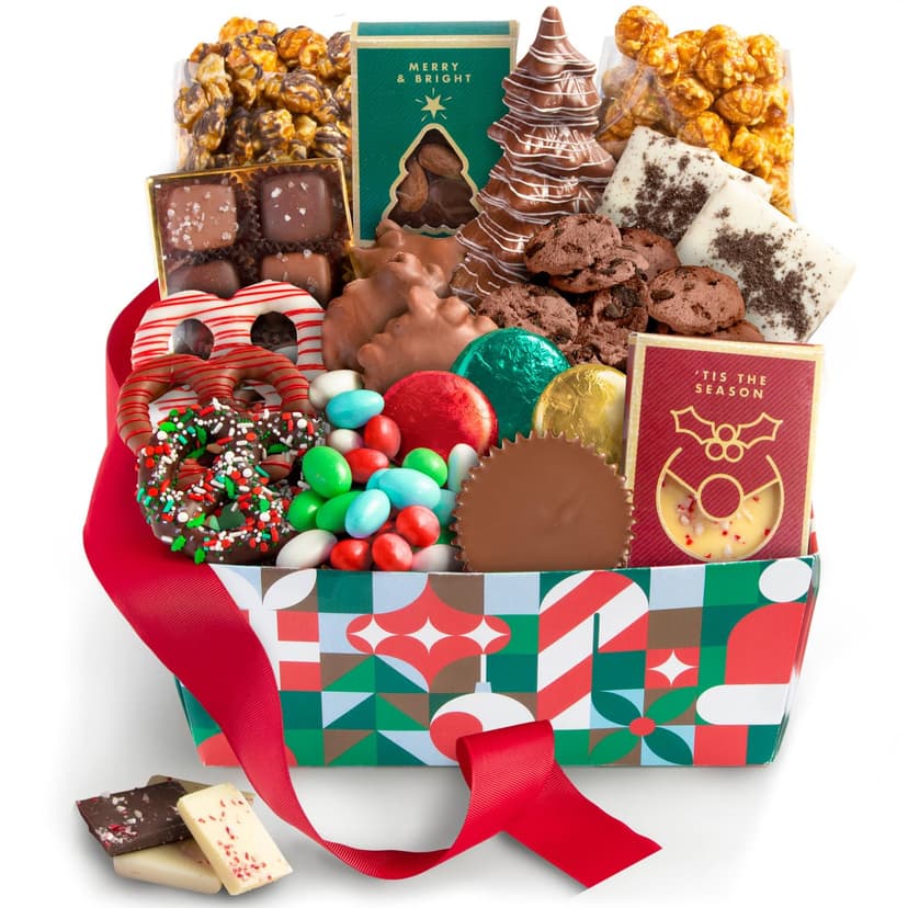 A Gift Inside Christmas Holiday Chocolate Bliss Handmade Assortment Gift Basket