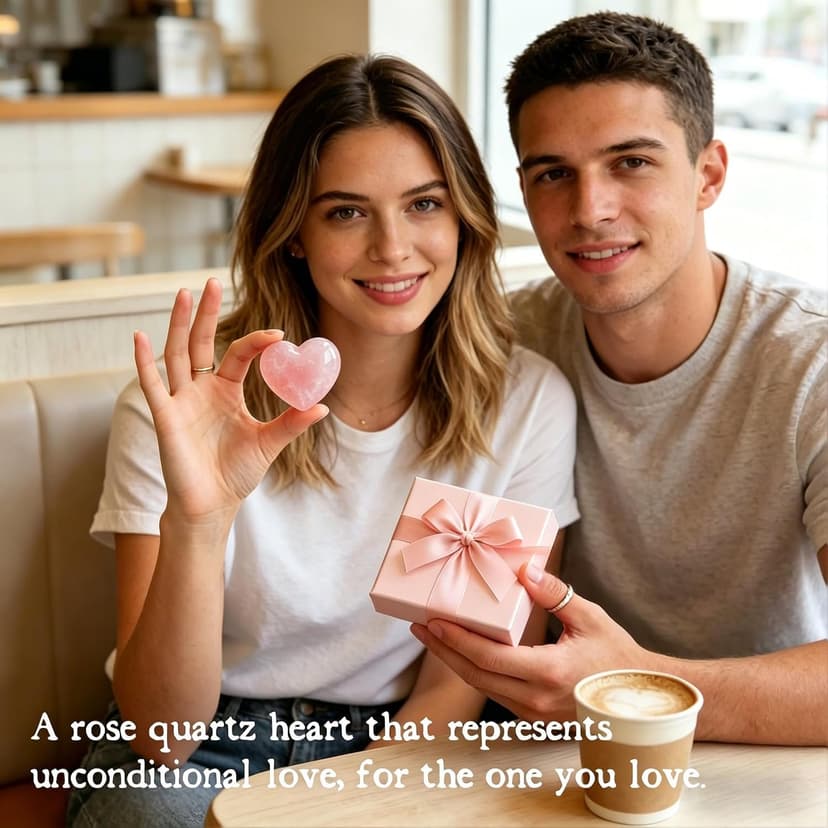 Gift for Girlfriend – My Rock Rose Quartz Heart Pocket Hug, Natural Crystal Love Stone Keepsake with Message Card & Gift Box, Love Gift from Boyfriend B0GG9PQF8Y