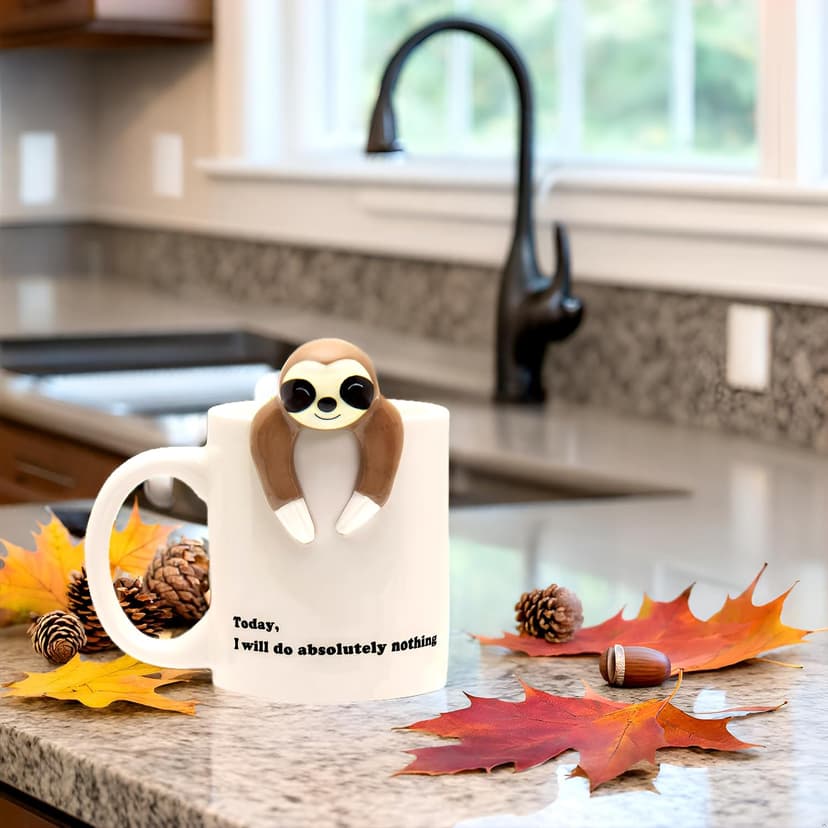 Decodyne Funny Sloth Coffee Mug - Cute Sloth Gifts For Coworkers Women & Men - White Elephant Gifts for Adults, Funny Office Present B07YNXLWJ9