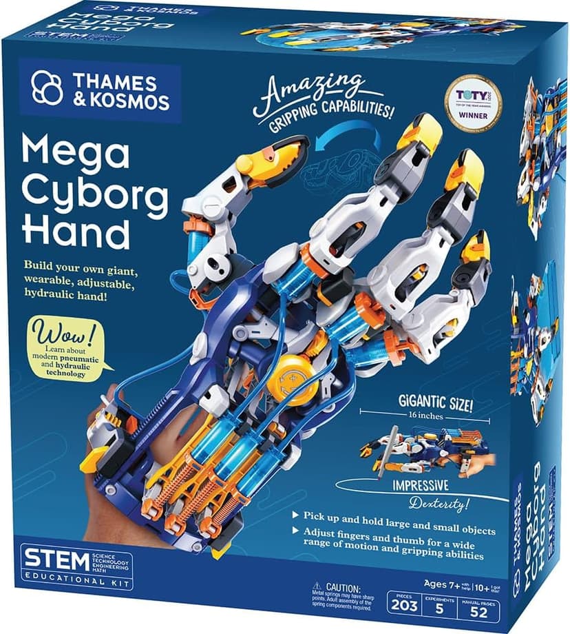 Thames & Kosmos Mega Cyborg Hand STEM Experiment Kit | Build Your Own GIANT Hydraulic Amazing Gripping Capabilities Adjustable for Different Sizes Learn Pneumatic Systems B085LRW4VR
