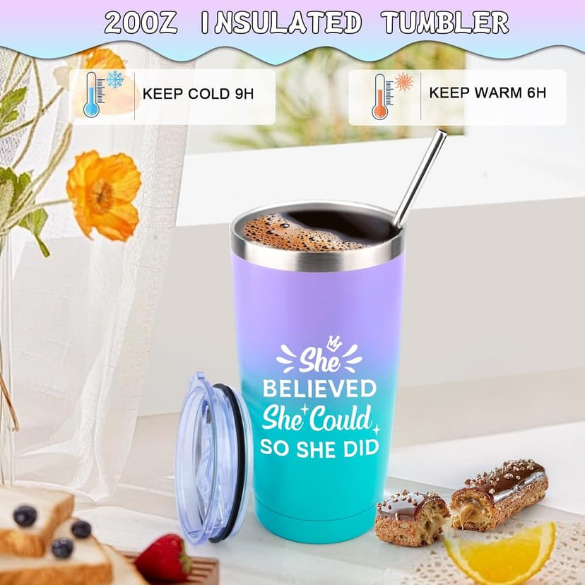 She Believed She Could So She Did Gift for Girl Canvas Tote Bag Tumbler High School Inspirational Class of 2026 Gifts Graduation Gift for Her College Master phd Congratulations Gifts for Women B0DSFV9L61