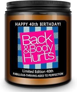 Homsolver 40th Birthday Gifts Women Men, Happy 40th Birthday Decorations Candles Gift for Her Him, Funny 40 Years Old Ideas -Lavender Scented Candle B0DJ94Q7B3