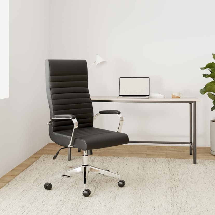 STAPLES Bentura Ergonomic Manager & Executive Office Chair, High Back Swivel, Adjustable Height, Bonded Leather, Black
