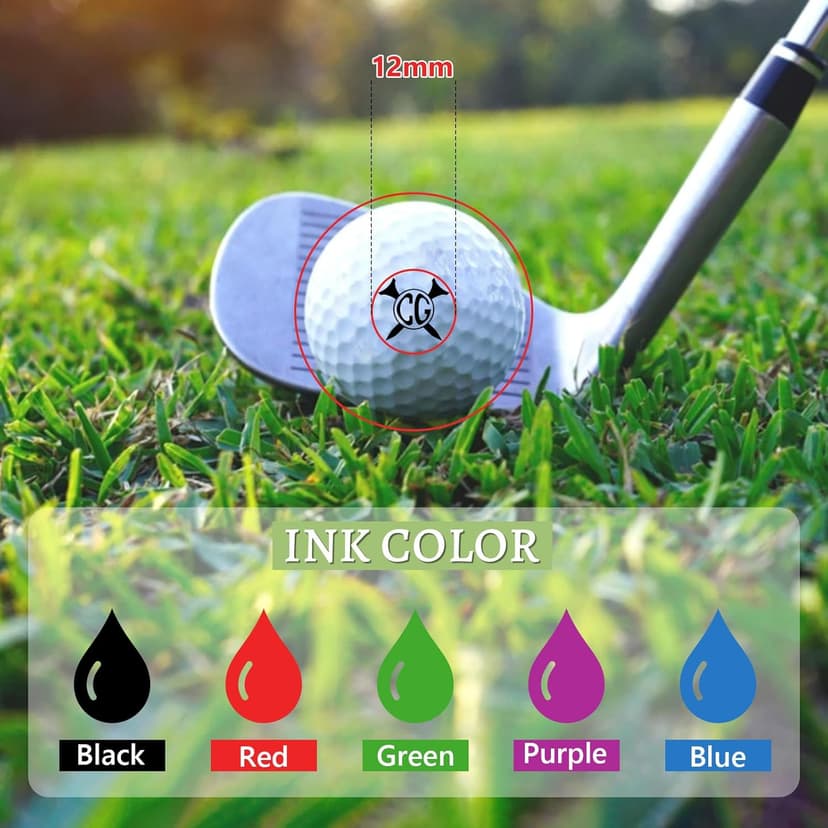 Custom Golf Ball Stamp Marker, Quick-Dry Self-Inking Golf Ball Personalized Stamp with Logo Monogram, Reusable Waterproof Golf Ball Marking Gift for Men Golfer & Dad Husband, Golf Balls Stamp