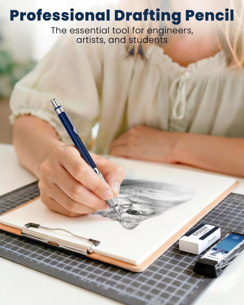 STAGEEK 0.7 mm Mechanical Pencil, Metal Art & Drafting Pencil with Eraser and 60 HB Lead Refills, Professional Drawing Pencil for Artists, Students, School, Office, Writing, Sketching, Drafting(Blue)