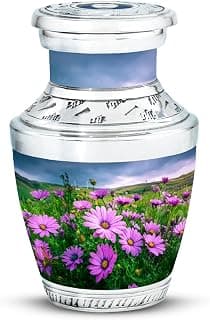 Violet Daisy Tribute Cremation Urn for Ash - Burial Urn for Ashes for Women - Cremation Urns for Ashes Adult Human Female - Memorial Gift for Your Loves Ones - Small Keepsake 3 Inch B0FT8NX4W5