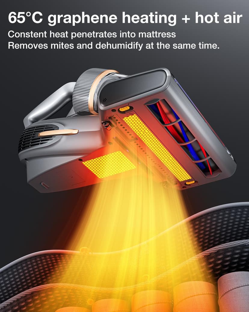 Jimmy BX7 Pro Max Graphene Mattress Vacuum Cleaner with Dust Sensor, Bed Vacuum with UV Light, 550W Powerful 16Kpa Suction Handheld Vacuums Couch Cleaner (Corded)