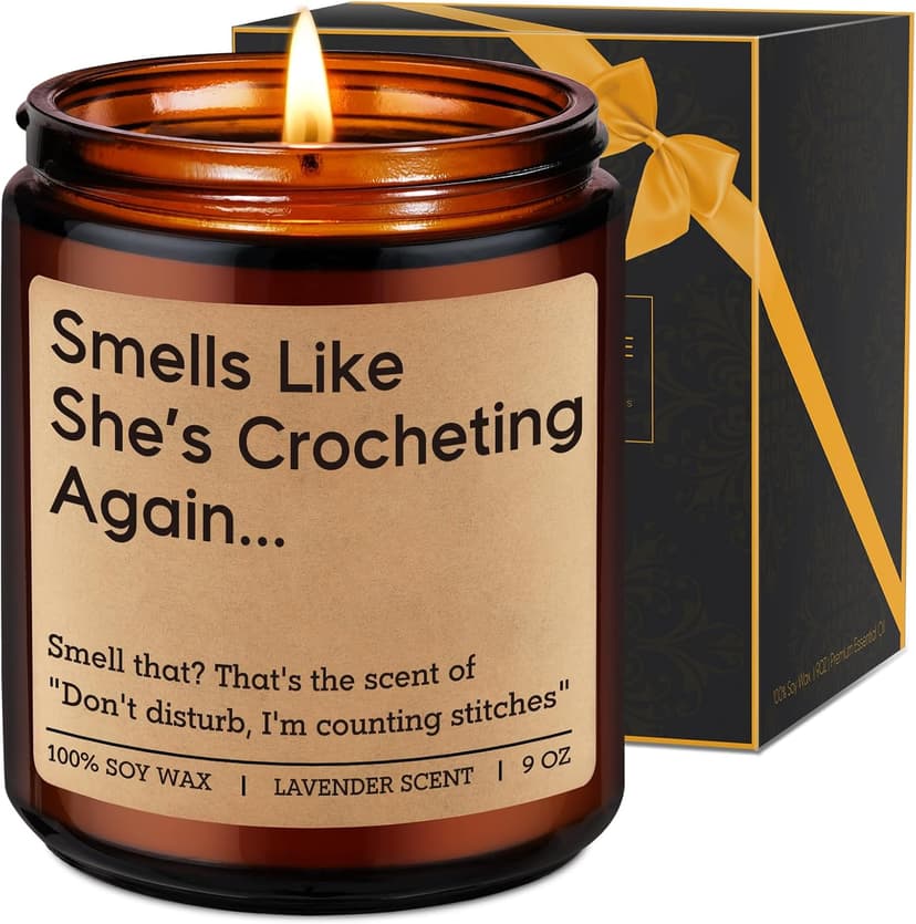 Fairy's Gift Candle, Crochet Gifts for Women, Funny Gifts for Crocheters, Knitters, Crochet Lovers - Cool Crocheter Presents Ideas, Christmas Birthday Crocheting Presents for Knitting Crafter, Friend