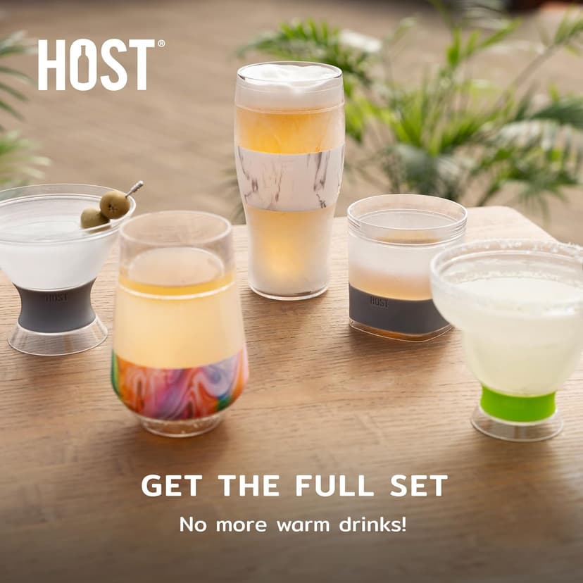 HOST Freeze Wine Glasses with Lids, Insulated Cooling Cups with Freezing Gel, Wine Tumbler Gifts for Women, Freezable Tumblers for Cocktails, Outdoor Party, and Home Bar Gifts, 8.5 oz Set of 2, Gray