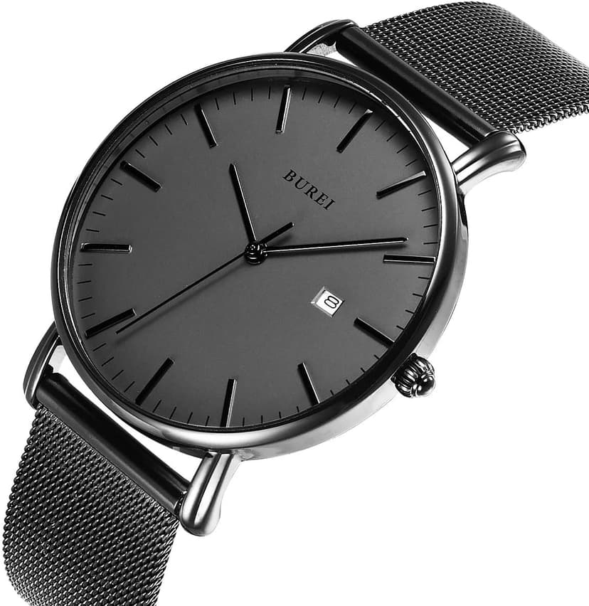 BUREI Men Wrist Watches Fashion Minimalist Analog Quartz Waterproof Watches for Men