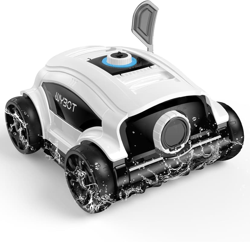 WYBOT W1103 Robotic Pool Cleaner, Cordless Pool Robot Vacuum with 50W Strong Suction,130 Mins Runtime, Self-Parking, Ideal for Above Ground Pool Up to 1300 Sq.ft