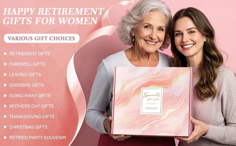 Happy Retirement Gift for Woman 2025, Funny Retirement Gifts for Women Coworkers, Cool Retired Gifts for Retirees Women Teacher Nurse Boss Friend Mom Grandma, Farewell Leaving Gift w/ Canvas Tote Bag