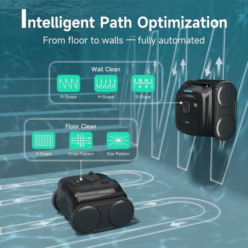 WYBOT C2 Cordless Robotic Pool Cleaner, Pool Vacuum Robot for Inground Pools with Dual Filter, Lasts 180 Mins, Wall & Waterline Cleaning, Smart Weekly Timer, OTA Upgarded (Dark Black)