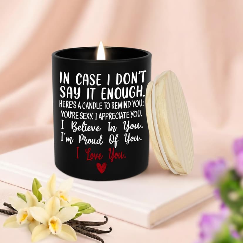 TEEZWONDER Anniversary Wedding Gifts for Women Men - Long Lasting Vanilla Lavender Candle 10 Oz - Birthday Romantic Gifts for Him Her, Girlfriend Boyfriend Birthday Gift Ideas, Gift for Husband Wife