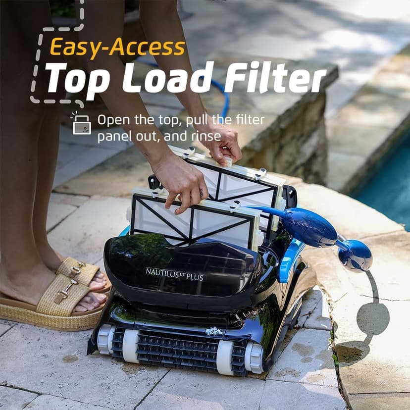 Dolphin Nautilus CC Plus Wi-Fi Robotic Pool Vacuum Cleaner Includes Ultra-Fine Filters for an Ultimate Clean, Ideal for In-Ground Pools up to 50 FT in Length