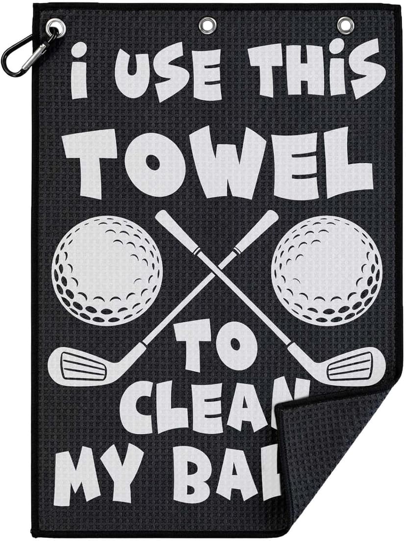 Premium Cleaning Towel for Golf Balls and Clubs; Easy To Attach to Golf Bags for Practice, Tournaments, and Daily Play Lihome Golf Accessories for Men, Funny Golf Towel, Golf Gifts for Men B0GX7CVYCL