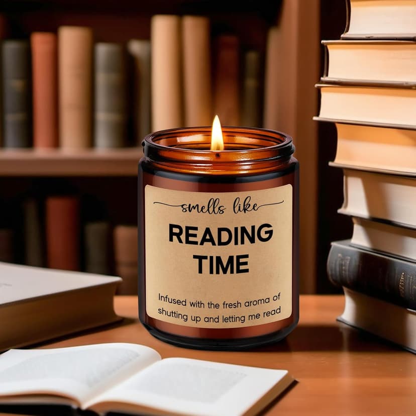 GSPY Reading Candle, Book Lovers Gifts, Readers, Bookish Present - Reading Accessories, Cute Reader Present - Funny Christmas, Birthday Gifts for Book Lovers Women, Bookworm, Librarian, Men, Booklover