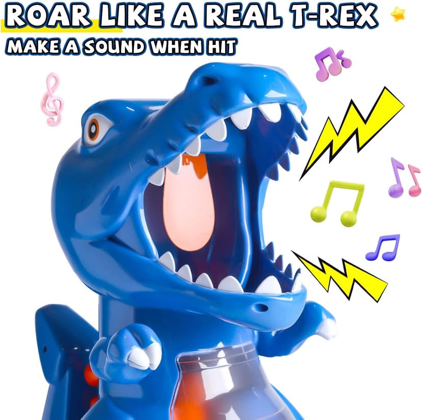 EagleStone T-Rex Dinosaur Shooting Toys for 6 7 8 Year Old Boys, Electronic Shooting Target Game with Air Pump Gun, 24 Balls, Foam Blaster Boy Toys Age 6-8 8-10, Christmas Birthday Gifts for Kids