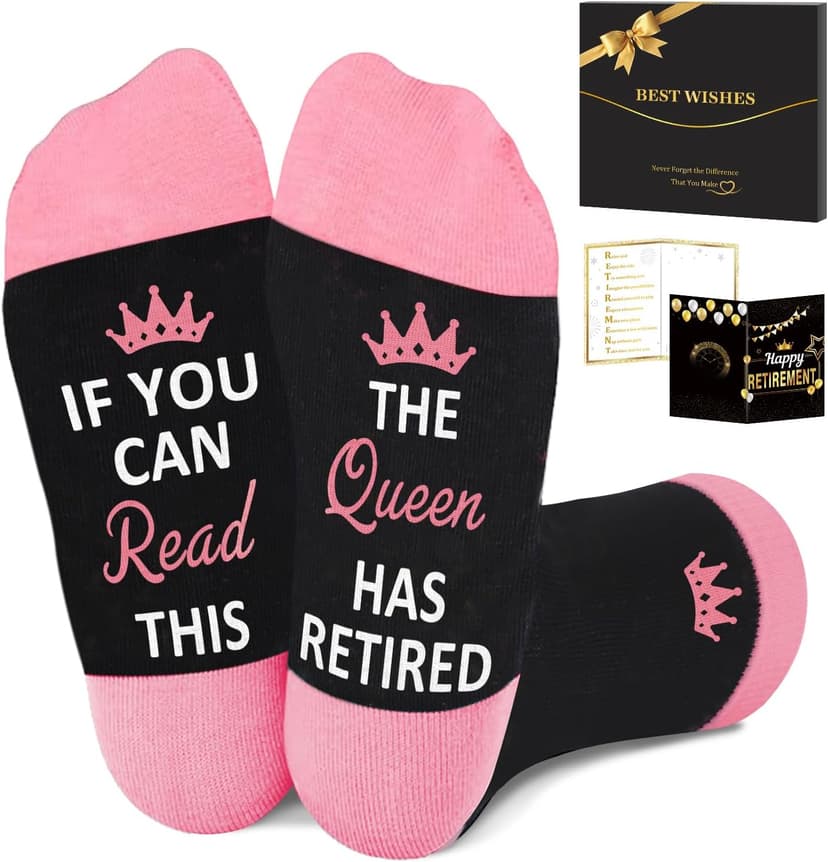 Juesly Retirement Gifts for Women, Funny Socks Retirement Gifts for Woman Box Ready for Present B0F128HDDQ