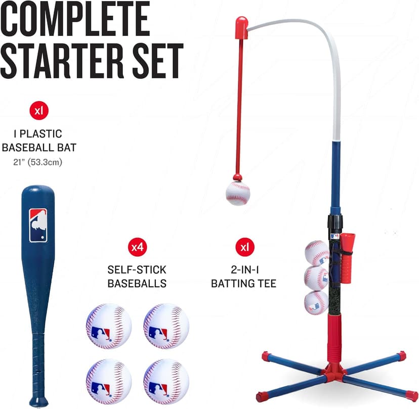 Franklin Sports Grow-with-Me Kids Baseball Batting Tee + Stand Set for Youth + Toddlers - Youth Baseball, Softball + Teeball Hitting Tee Set for Boys + Girls B07HJSHT8P