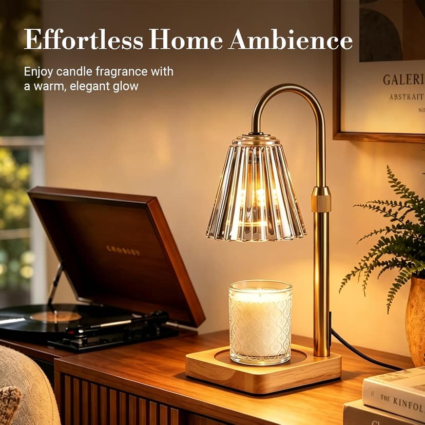Candle Warmer Lamp with Timer Dimmer, Birthday Gifts for Mom Women Friend Sister, House Warming Gifts, Vintage Clear Wax Melt Warmer, Fall Decorations Office Apartment Dorm Room Home Decor