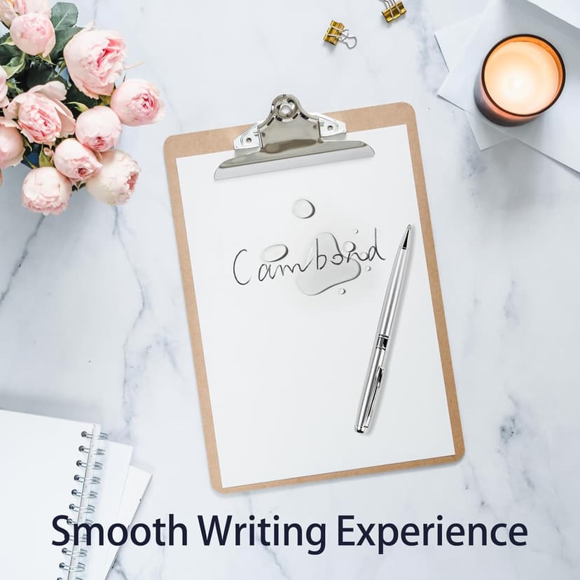 Cambond Ballpoint Pens Bulk Pens - Sliver Metal Pen Nice Luxury Pens for Men Business Office Police Comfortable Writing Twist Retractable 1.0 mm Medium Point Nice Pen, 5 Pack (Silver)