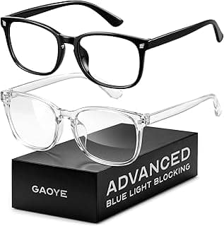 Blue Light Blocking Glasses - Fashion Square Eyeglasses, Anti UV Ray Computer Gaming Glasses Blue Blockers for Women/Men