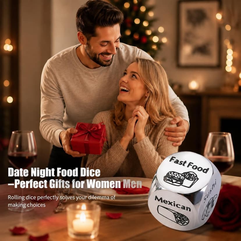Him Her Couple Gifts for Boyfriend Girlfriend Food Decider 11th Anniversary Steel Date Night Gifts for Husband Wife for Wedding Christmas Valentines Birthday for Women Men