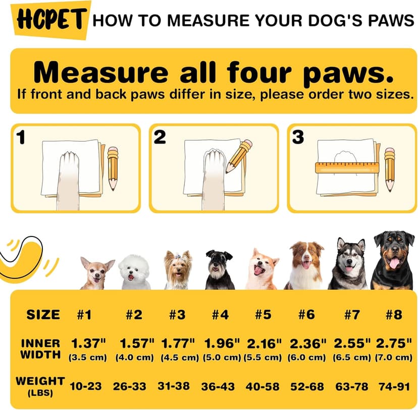 Hcpet Dog Shoes, Dog Boots & Paw Protectors for Winter Snowy Days, Rainy Weather, Outdoor Anti-Slip Sole Dog Booties for Hardwood Floor Black-Leg 1