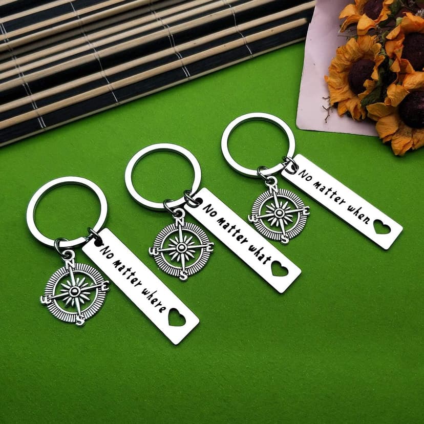 Baipilu Long Distance Friendship Keychain Gifts No Matter Where No Matter What Best Friends Keychain Set of 3 Distance Gifts Graduation Present for Friends Sister