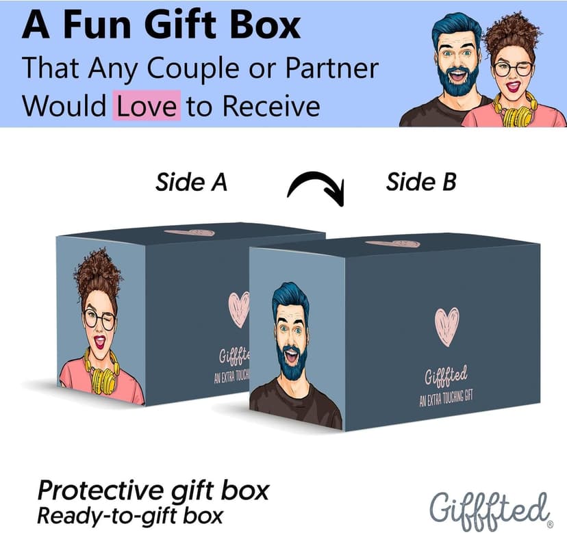 Triple Gifffted Funny Couples Gifts For Christmas, Wedding Anniversary, Engagement, Valentines Day Girlfriend Boyfriend Couple Gift, His & Hers, Bride & Groom, Him & Her, Ceramic, 380ML