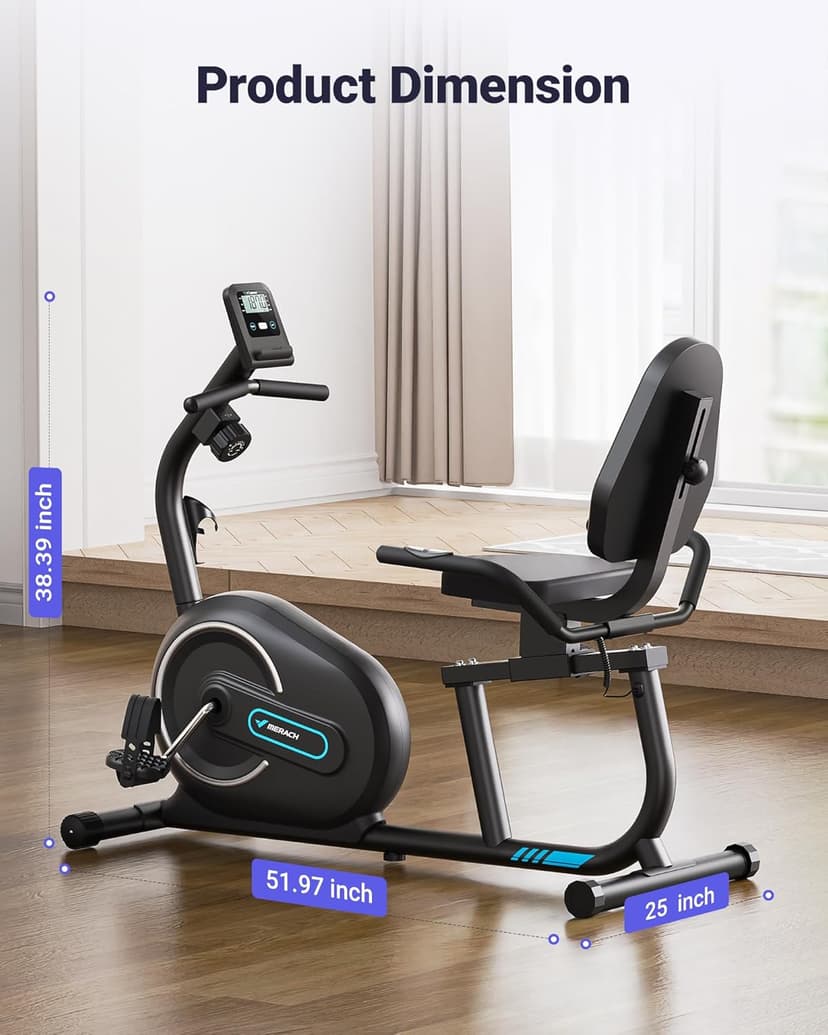 MERACH Recumbent Exercise Bikes for Home with Smart Bluetooth Equipment Exercise Bikes App,LCD,Heart Rate Handle Stationary Bikes for Home, Magnetic Recumbent Exercise Bike for Seniors Gym S08/S23