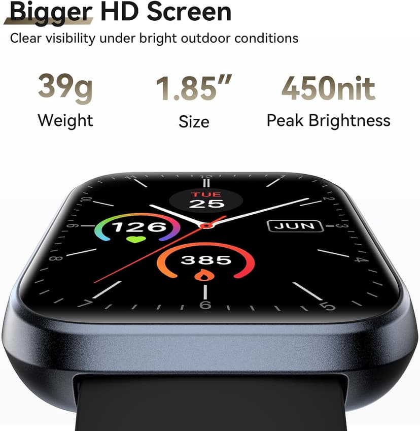 Smart Watches for Women, 1.85" Aleax Bulit-in Smart Watch for Android Phones & iPhones with Calls/Messages/Reminders, 120 Sport Modes Fitness Tracker Watch for Women with Heart Rate/Sleep/SpO2 Monitor