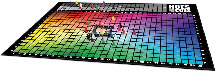 HUES and CUES - Vibrant Color Guessing Board Game for 3-10 Players Ages 8+, Connect Clues and Guess from 480 Color Squares