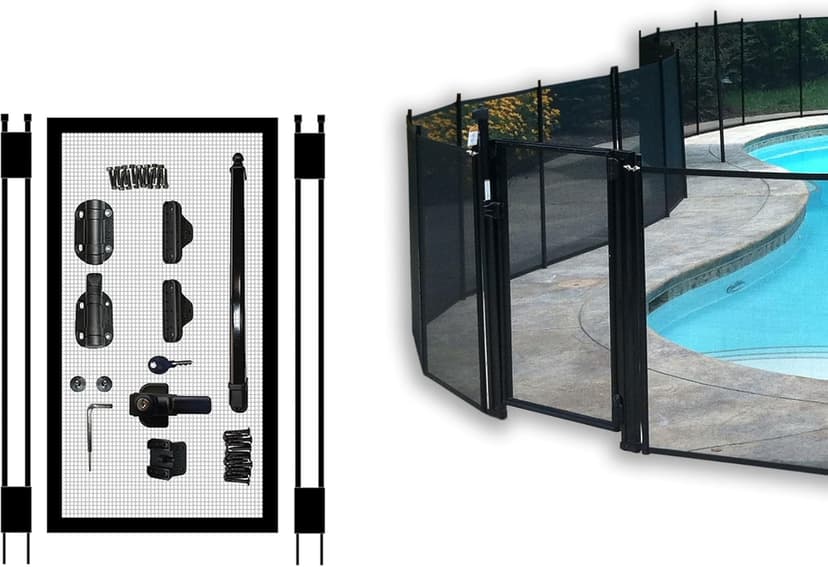 Pool Fence DIY by Life Saver Self-Closing Gate Kit, Black (Pack of 1)