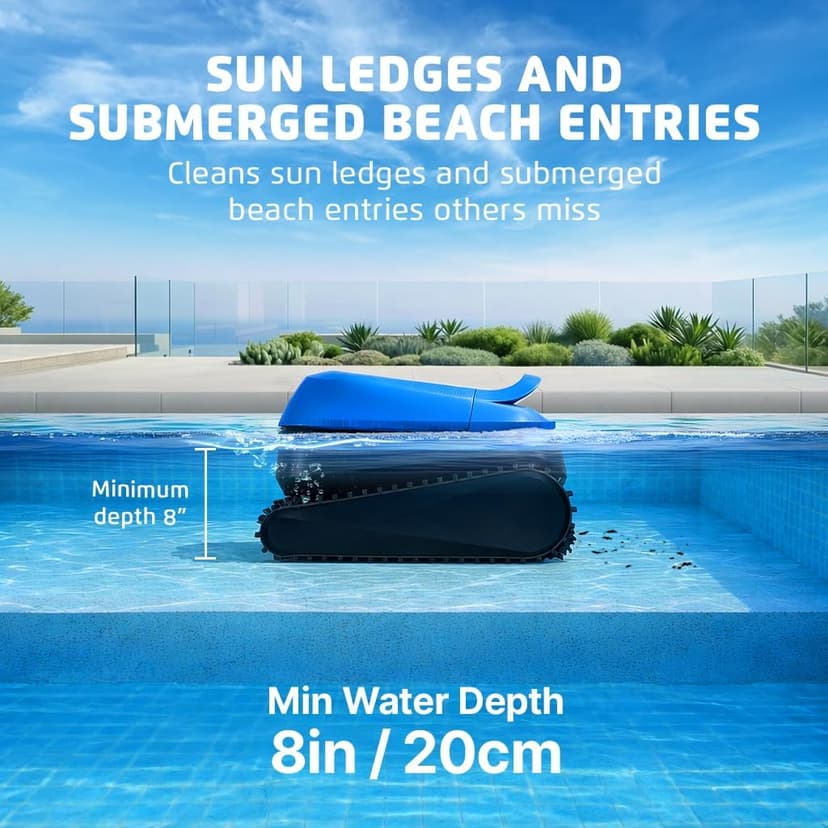 Dolphin Nautilus EON 100 Cordless Robotic Pool Cleaner Ideal for Pools up to 50 FT – Wi-Fi Connected, Wall & Waterline Scrubbing, Top-Load Filter, Smart Navigation