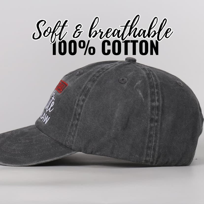 InnoBeta Son in Law Gifts Cap for Father's Day, Funny Adjustable Embroidered Hat Gifts for Birthday, Christmas, Gray, I'm The Favorite Son in Law