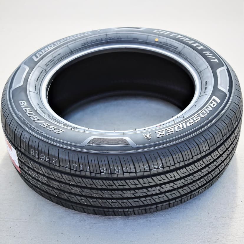 Set of 4 (FOUR) Landspider CityTraxx H/T All-Season Truck/SUV Highway Radial Tires-255/60R18 255/60/18 255/60-18 112H Load Range XL 4-Ply BSW Black Side Wall UTQG 480AA