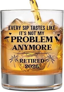 NewEleven First Christmas Retirement Gifts For Men 2025 - Coworker Leaving, Goodbye Gift, Farewell Gifts For Coworkers, Friends, Dad, Grandpa - Retirement Gift From Friend, Colleague - Whiskey Glass