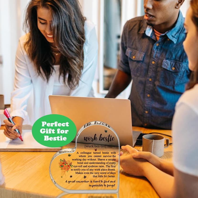 Work Bestie Christmas Gifts for Women Coworker Friends, From Coworkers to Friends Gift for Birthday Retirement Farewell Thanksgiving Day Mothers Day, Funny Work Bestie Definition Signs for Favorite Friend At Work