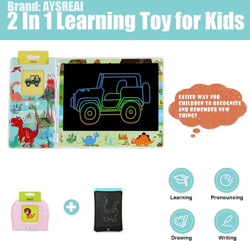 Talking Flash Cards with LCD Writing Tablet, Autism Sensory Toys for Autistic Children, Speech Therapy Toys, 224 Sight Words Educational Learning Toddler Toys for 3 4 5 6 Year Old