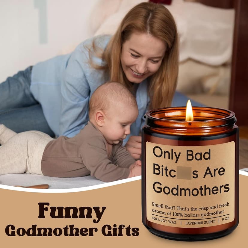 Fairy's Gift Candles, Godmother Gifts, God Mother Proposal Gifts for Women Best Friends, Godparent Day Christmas Godmother Proposal, Godmom Presents, Funny God Mom Presents for Her Bestie Sister Aunt