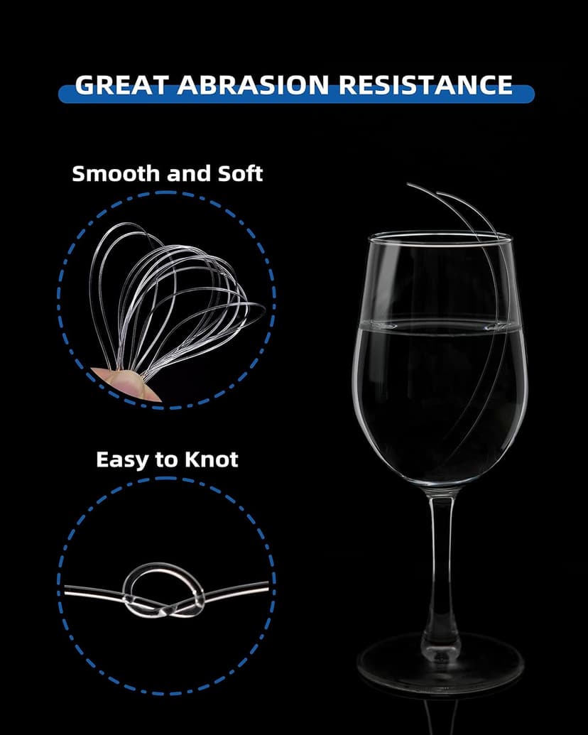 BLUEWING Monofilament Fishing Line 6,8,10,12,15,20,25,30,40,50,60,80,100,130,250,300,400 lbs, 50,100,500,1000,3000 Yards Invisible Thin Diameter Mono Fish Wire String, Clear