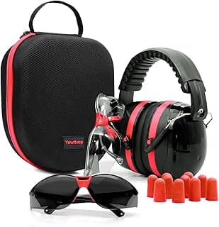 Yewltvep Shooting Ear Protection Gun Range Ear Protection with Earmuffs, Gun Safety Glasses, Earplugs, Hard Storage Case