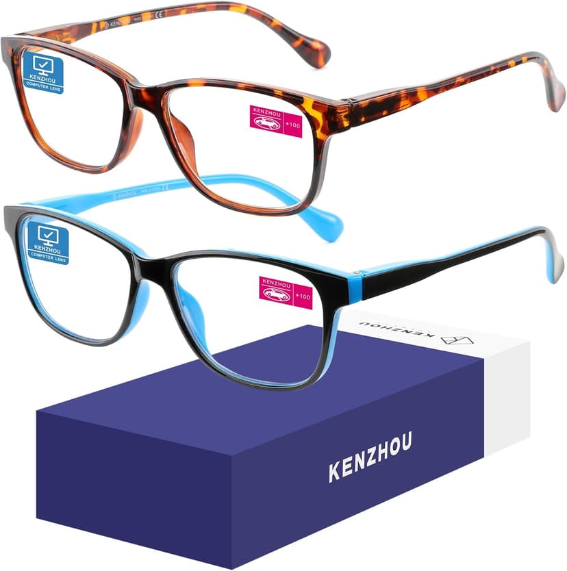 K KENZHOU Blue Light Glasses for Woman Men Bluelight Blocking Glasses for Computer Gaming Phones,Anti Eye Strain & UV Glare