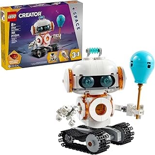LEGO Creator 3 in 1 Space Robot Toy - Building Toy Kit for Kids with 3 Options, Robot, Spaceship, or Dog - 8 Year Old Boy & Girl Birthday Gifts - 31164